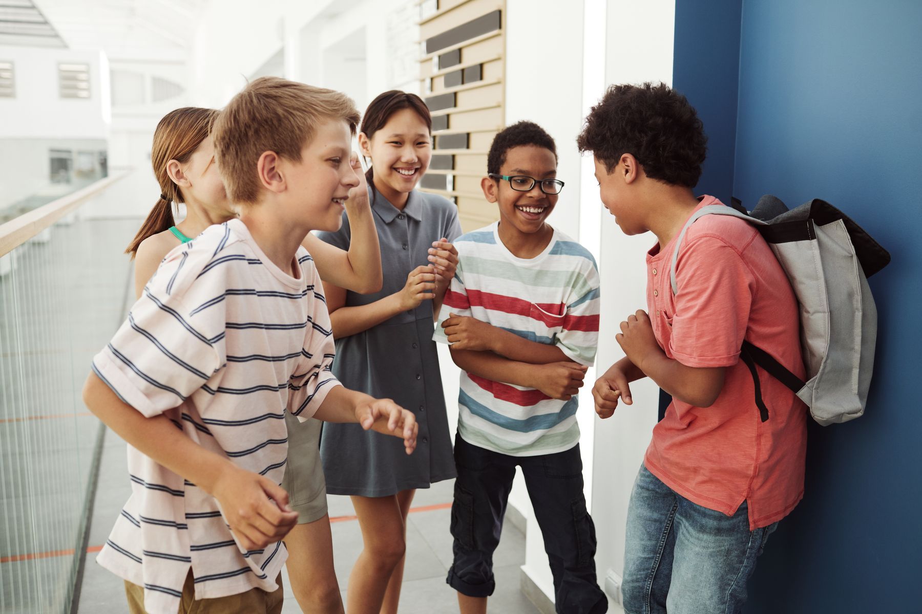 Teenagers laughing together
